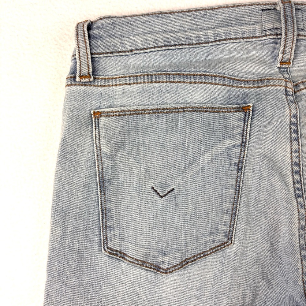 Hudson Harkin Light Wash Lowrise Ripped Cuffed Hem Skinny Ankle Jeans (27) - Picture 9 of 16